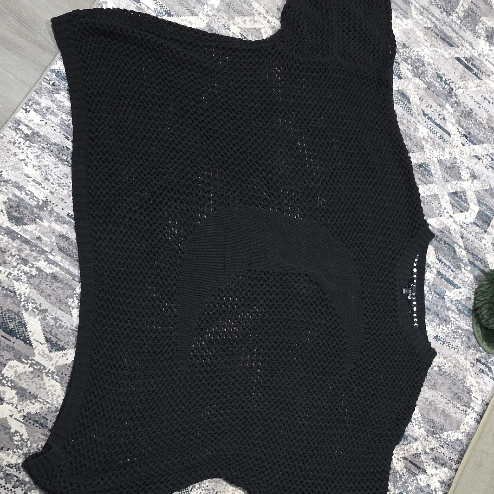 Torrid Nightfall Black Open-Knit Tunic Sweater